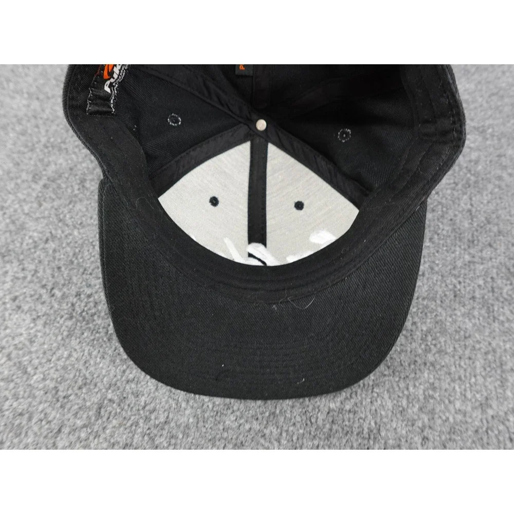 Pukka Baldor Snapback Hat Mens OSFM Black 3D Puff‎ Embroidery Flat Brim Cap